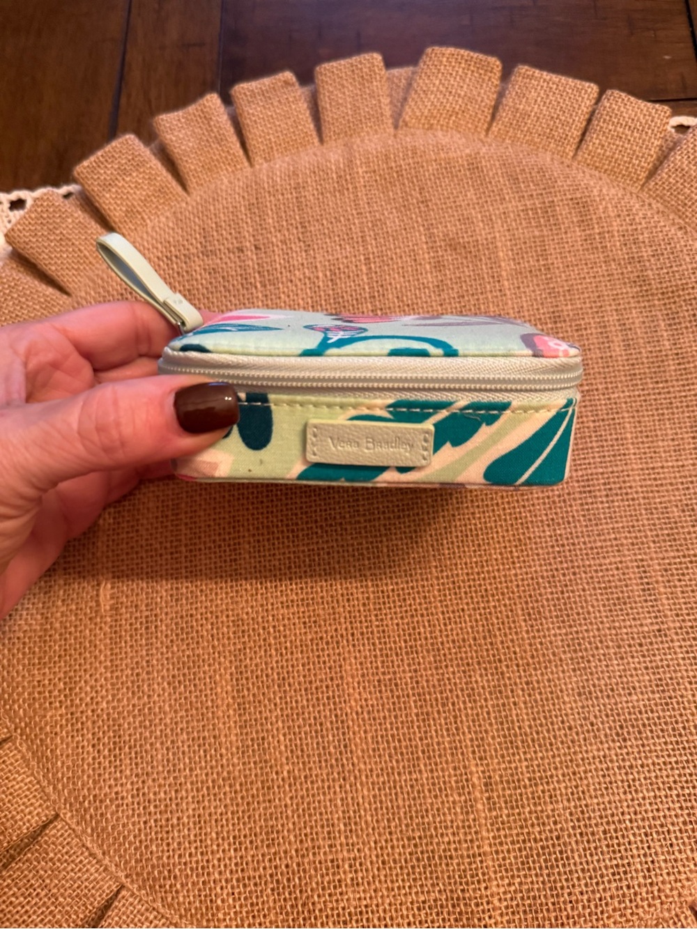 Vera Bradley Mint Teal Floral pill case